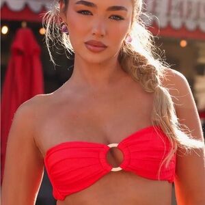 Kulani Kinis Cherry Crush Strapless Bandeau Bikini Top